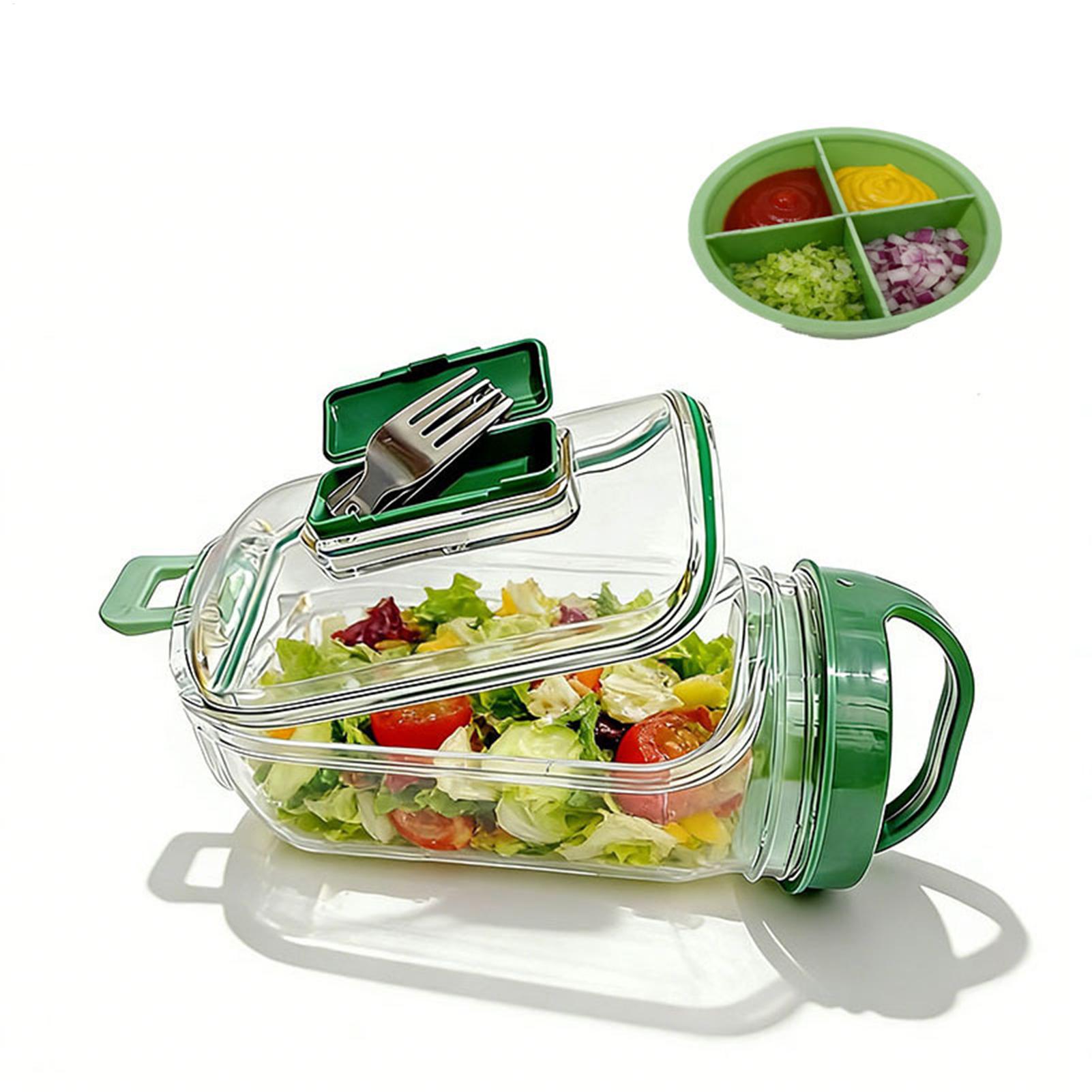 Meal Prep Gym - Yan Açılır Salata Kavanozu 1000ml Sızdırmaz