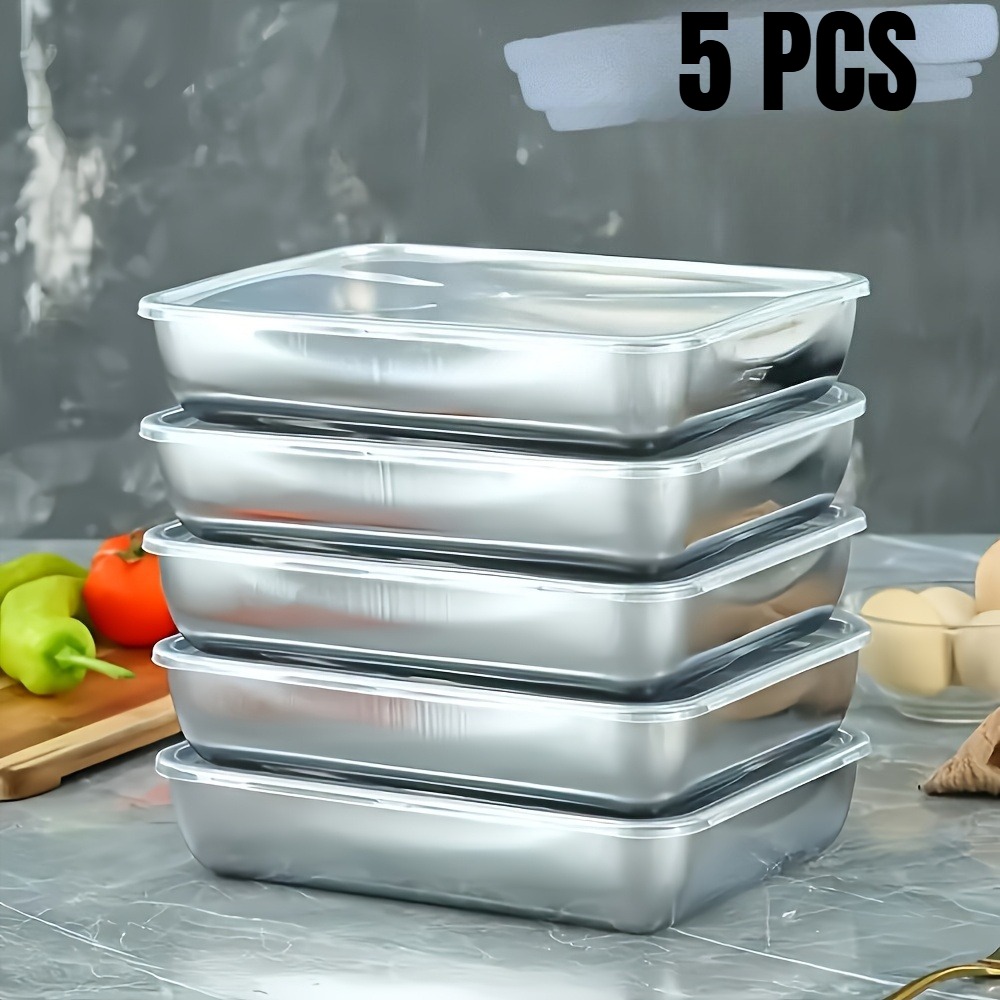 Meal Prep Containers Xl - 5 Parça Paslanmaz Çelik Gıda Saklama
