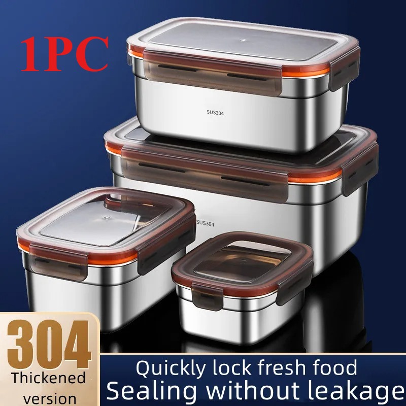 Meal Prep Containers Xl - Gıda Sınıfı 304 Paslanmaz Çelik Bento