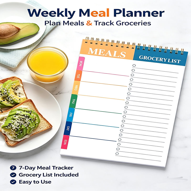 Meal Prep Plan - Haftalık Yemek Planlayıcı Not Defteri 5.6x8.5