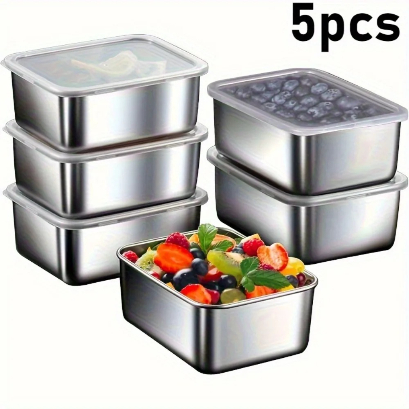 Meal Prep Containers Xl - 3/5/8 adet Paslanmaz Çelik Gıda Saklama