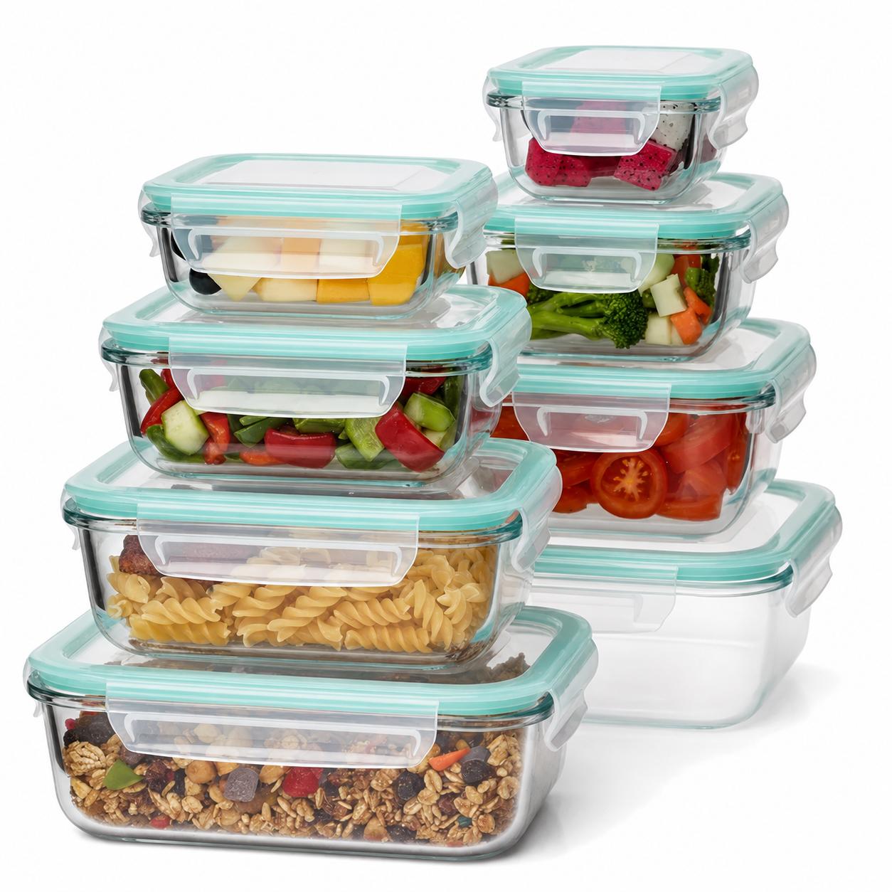 Meal Prep Jars With Lids - 8 adet borosilikat cam gıda saklama