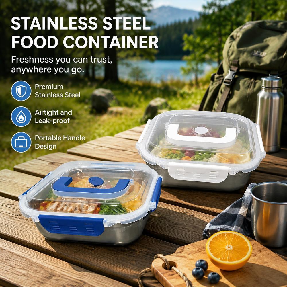 Meal Prep Jars With Lids - Paslanmaz Çelik Gıda Saklama Kabı Hava