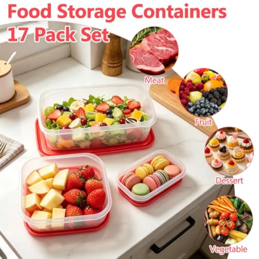 17 Parça Plastik Gıda Saklama  - Meal Prep Usa incelemesi ve fiyatı