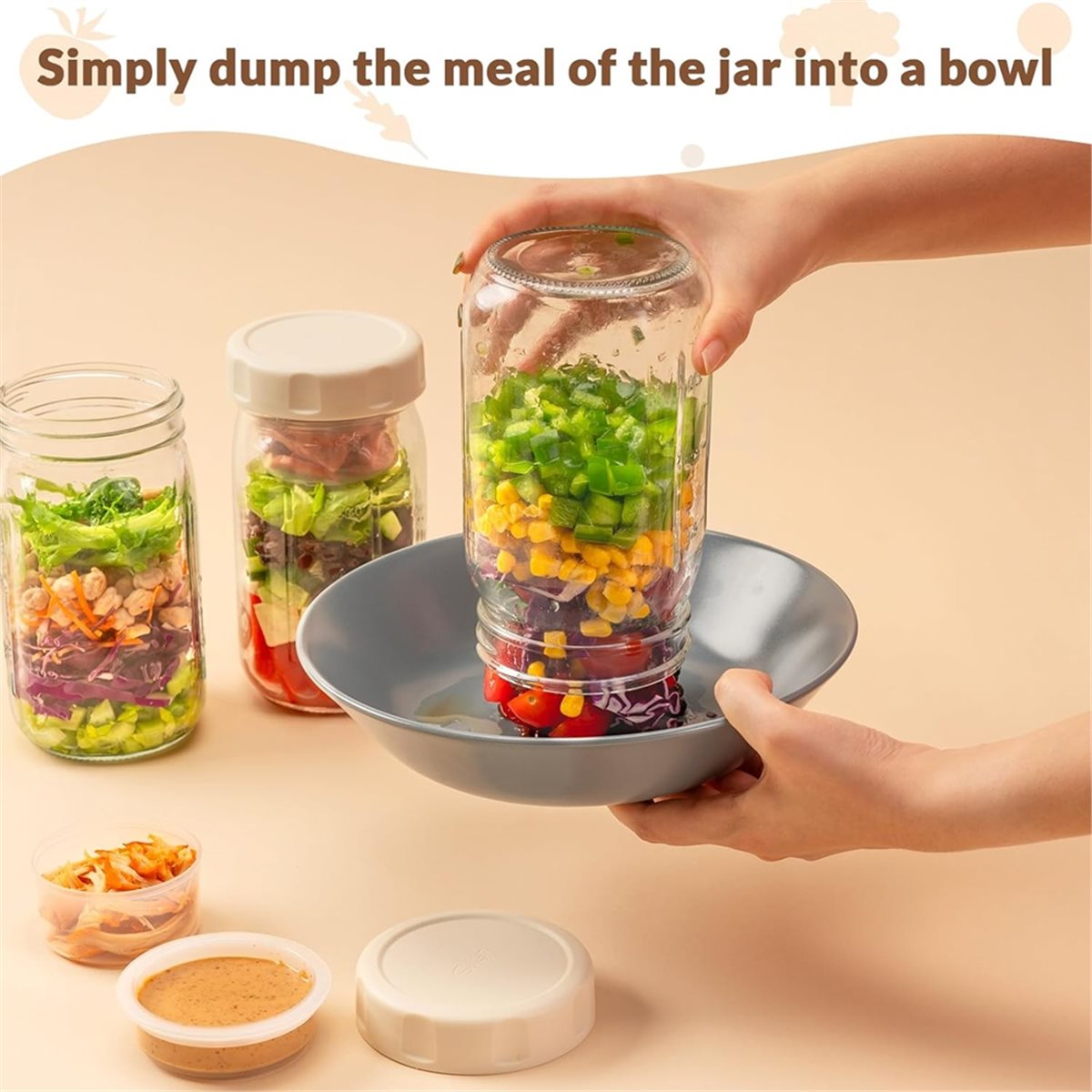 A67T YENİ 4'lü Cam Salata Kava - Meal Prep Jars With Lids incelemesi ve fiyatı