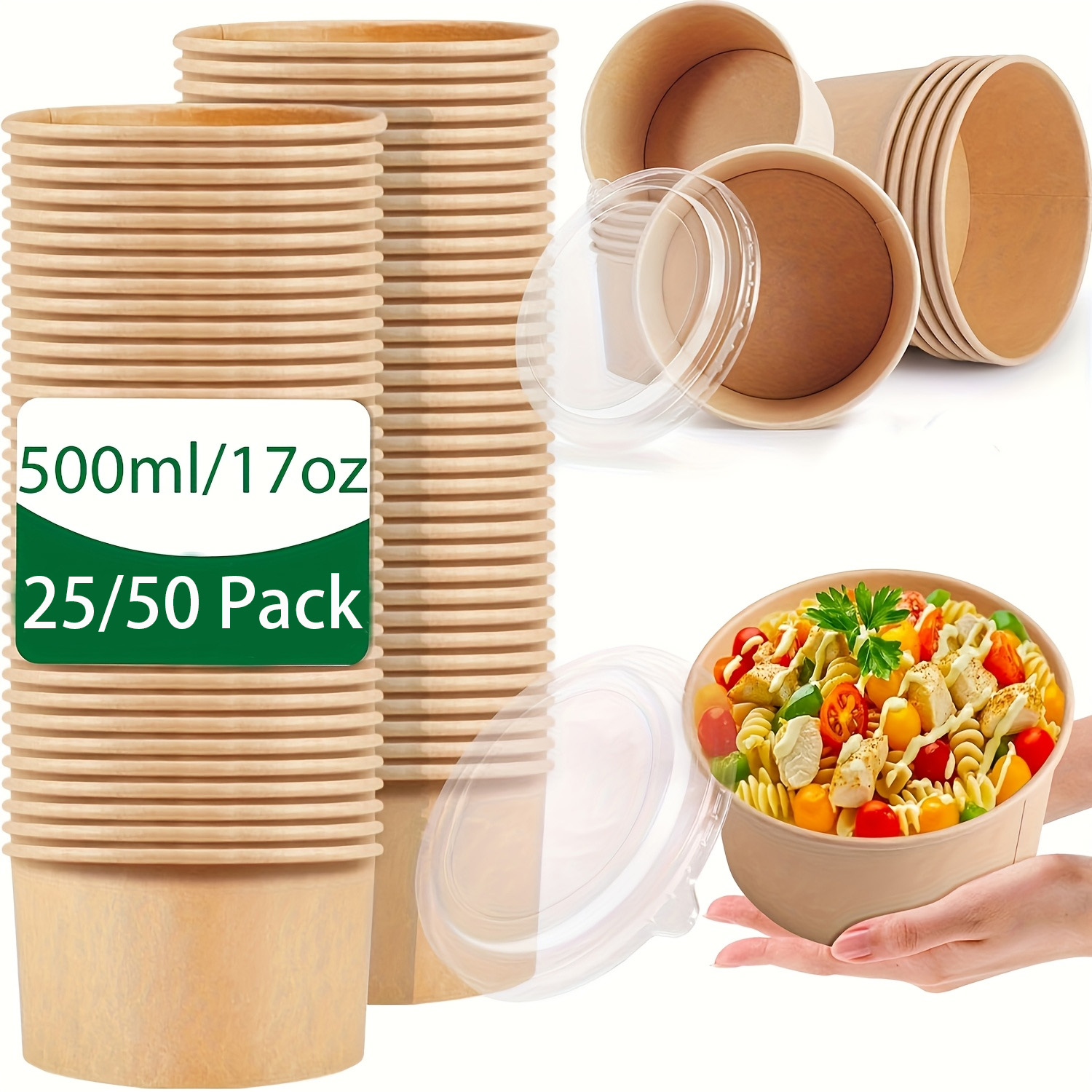 17Oz/500Ml 25/50'li Paket Kapa - Meal Prep Plan incelemesi ve fiyatı