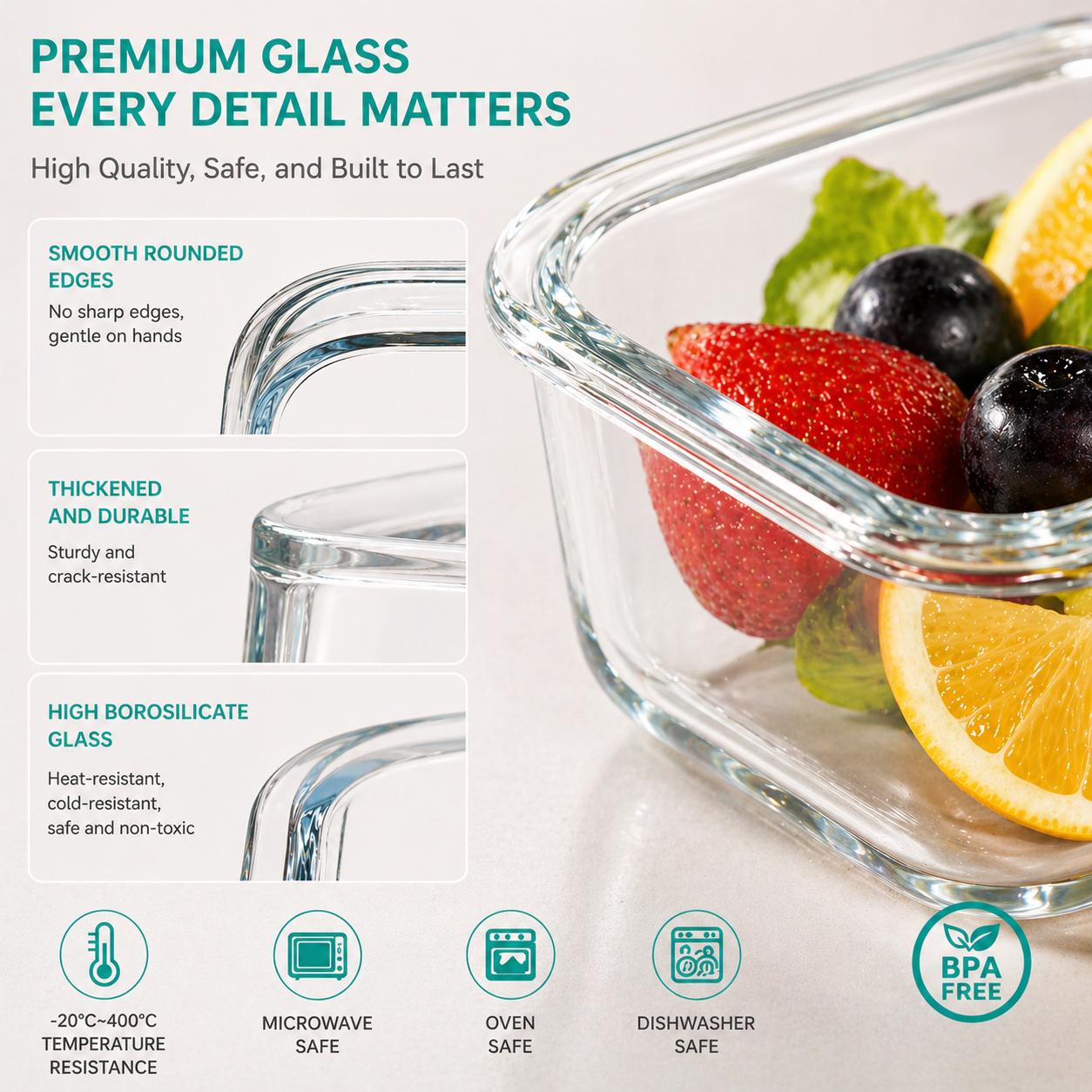 8 adet borosilikat cam gıda sa - Meal Prep Jars With Lids incelemesi ve fiyatı