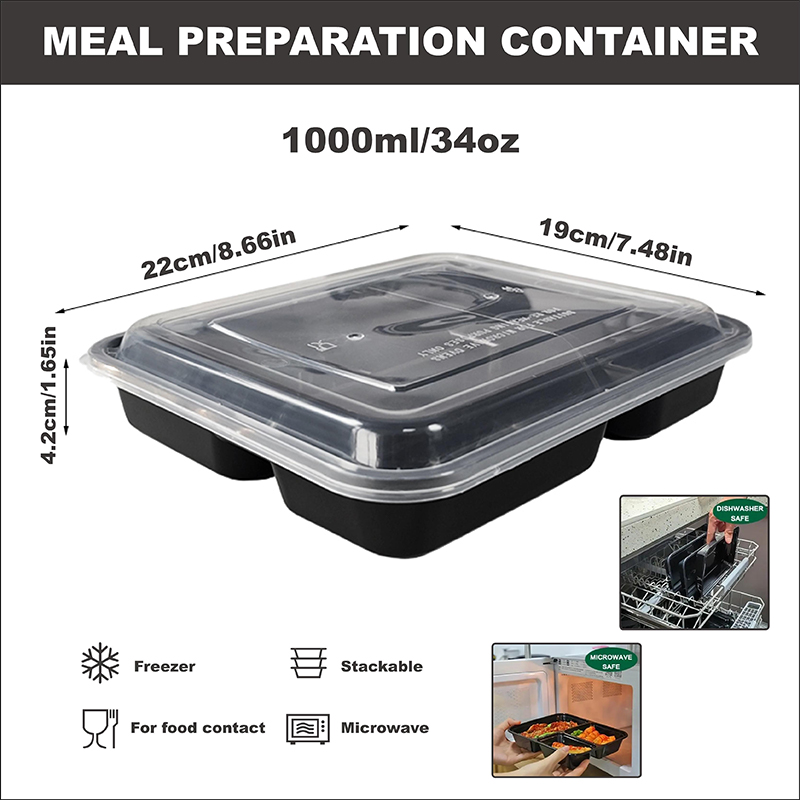 3 Bölmeli 34 Oz/1000 Ml, 12/35 - Meal Prep Gym incelemesi ve fiyatı